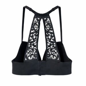 Victoria’s Secret Black Racerback Sports Bra Laser Cut Style Size 32 C
